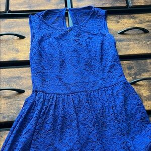 Jessica Simpson Royal Blue Lace Kids Dress
